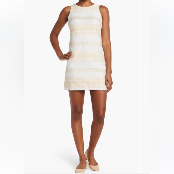 NWT Vince Camuto stripe print sleeveless shift dress - 4P - Picture 1 of 3